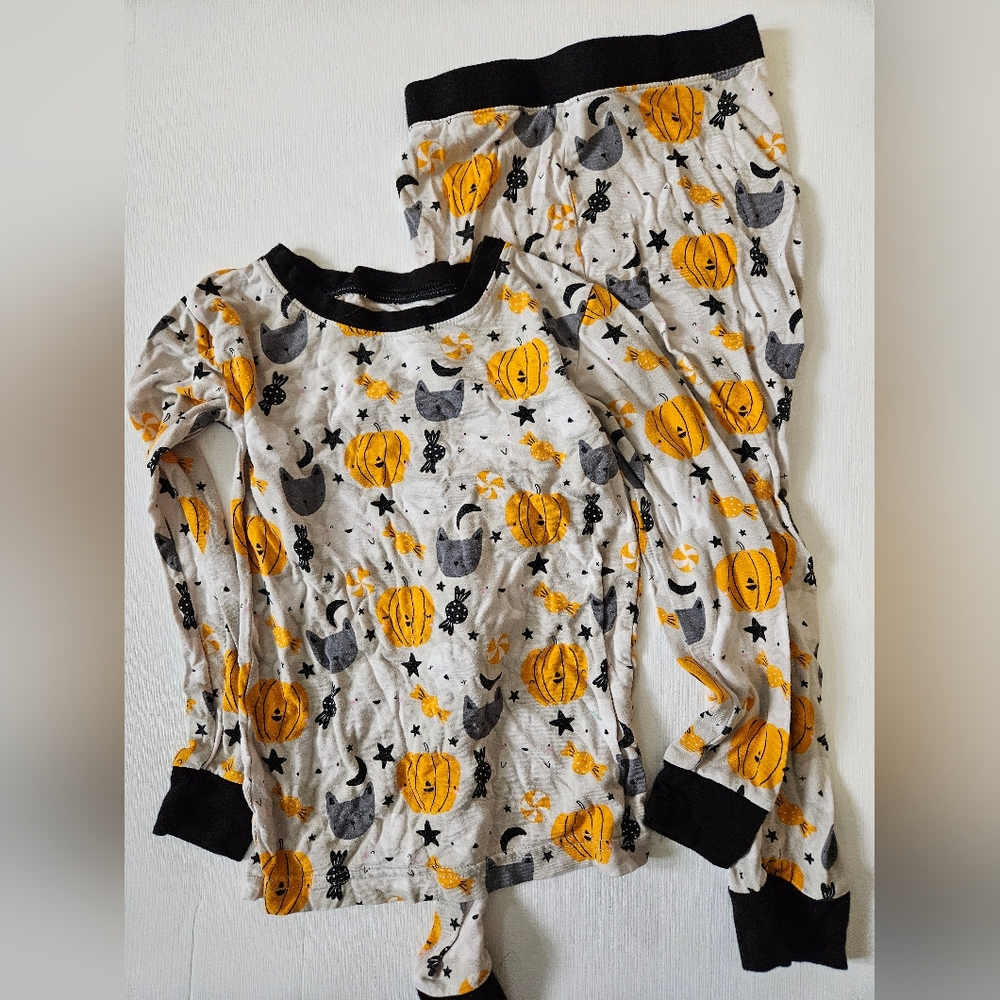 Little Sleepies Orange and Black Pajama Sets with Playful Design